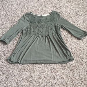 Olive green loose fit top